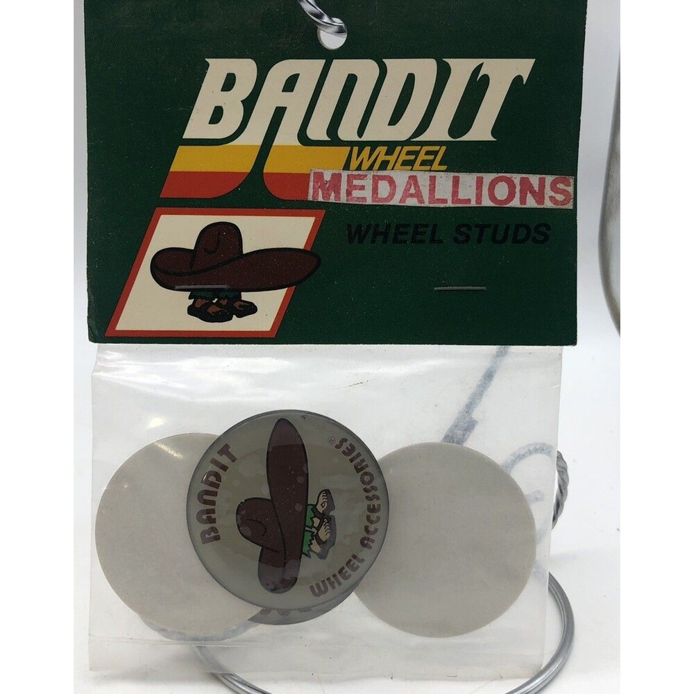 BANDIT WHEEL ACCESSORIES Medallion wheel stud sticker logo emblem￼ 1 9/16” NOS